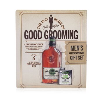 18.21 Man Made Set de regalo Book of Good Grooming Volumen 4: Vainilla Especiada (Jabón 532 ml + Aceite 60 ml)