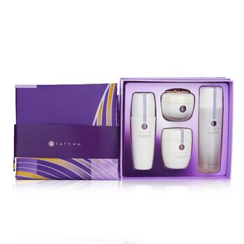 Tatcha Ritual For Firm Skin Set: Camellia Cleansing Oil 150ml + Essence 150ml + Silk Crema 50ml + Rice Polish 60g