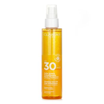 Clarins Aceite corporal Glowing Sun de alta protección FPS 30