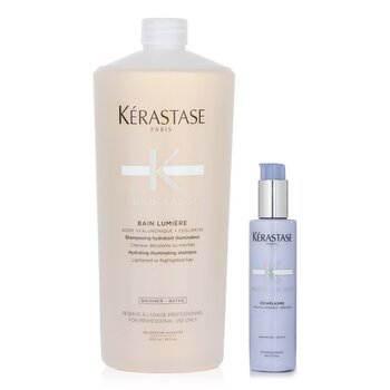 Kerastase Blond Absolu Set 1: Champú y sérum fortificante y protector del calor (cabello aclarado o con mechas)