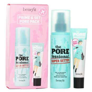 Benefit Prime & Set Pore Pack: The Porefessional Smoothing Face Primer + Super Setter Long Lasting Makeup Spray Fijador
