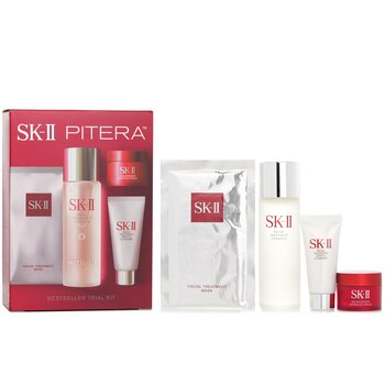 SK II Best Seller Trial Kit: Facial Treatment Ess. 75ml+Facial Treatment Cleanser 20g+SKINPOWER Advanced Crema 15g+ F.T Mask 1pcs