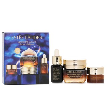 Estee Lauder Major Eye Impact Trio Repair + Brighten Skincare Set: ANR Eye Supercharged Gel Cream (15ml + 5ml) + Repair Suero 7ml