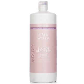 Wella Champú Invigo Blonde Recharge con pigmentos morados para cabello con reflejos, rubio frío o plateado
